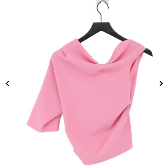 ZARA Soft Pink Asymmetrical Top Size MEDIUM NEW WITH TAG! - Picture 1 of 6